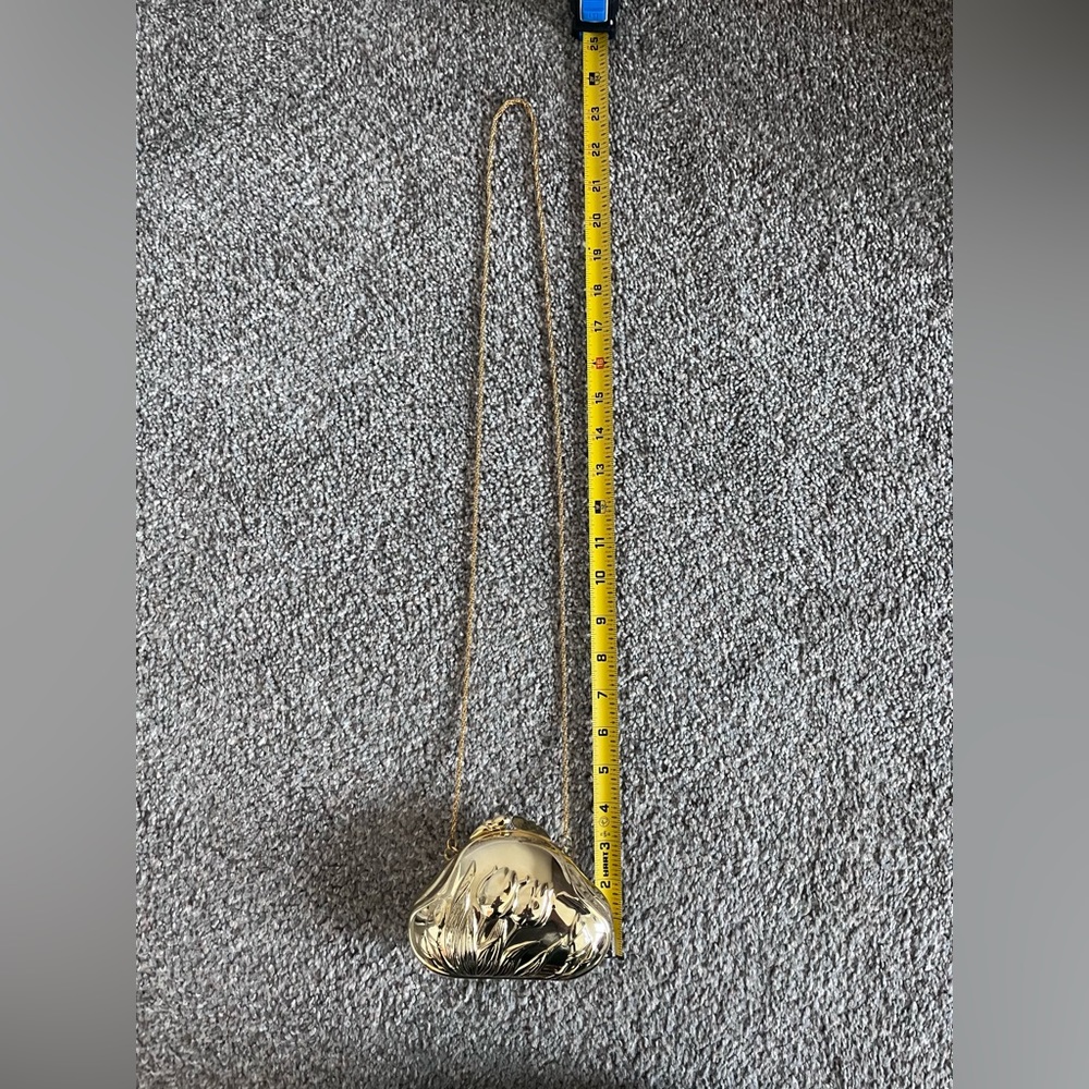 Solid Gold-Colored Shoulder Purse - image 6